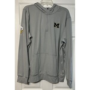 Charles‎ River Michigan Wolverines Lightweight Gray Hoodie Mens L